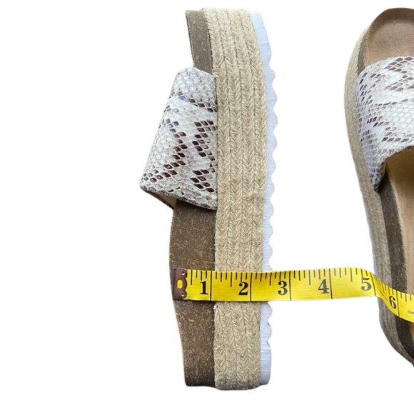 Dirty Laundry Snake Print Slide Sandals - Tan and Cream - Picture 12 of 14